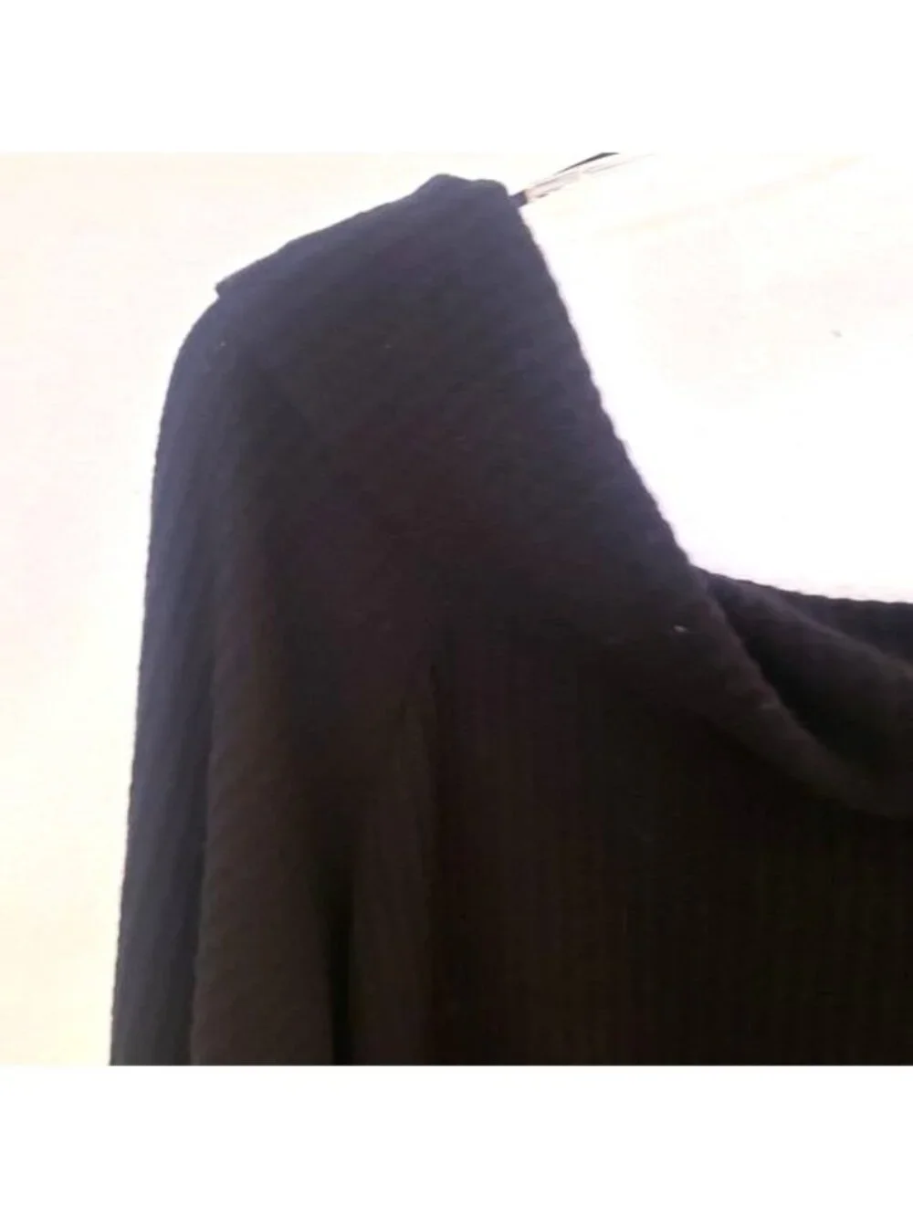 BP Ribbed Knit Black Cotton Blend Off The Shoulder Lightweight Top Size 1X NWT
